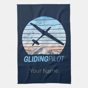 Gliding Pilot Vintag Aviator Sonnenflugzeug Geschirrtuch