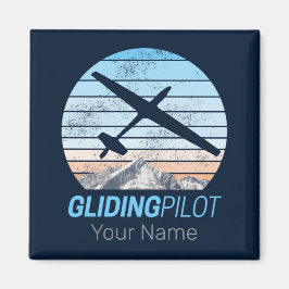 Gliding Pilot Vintag Aviator Sonnenflugzeug Magnet