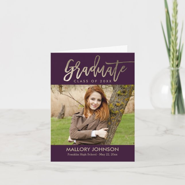 Glimmer-Abschluss gebürstet Danke Karte (Vorderseite)