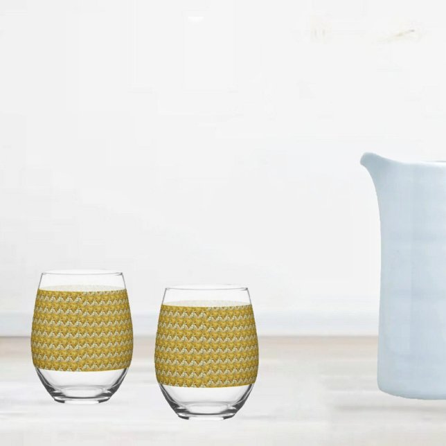 Glimmer der Liebe Weinglas Ohne Stiel (Glittering, hearts pattern, in these elegant, Stemless Wine Glasses!)