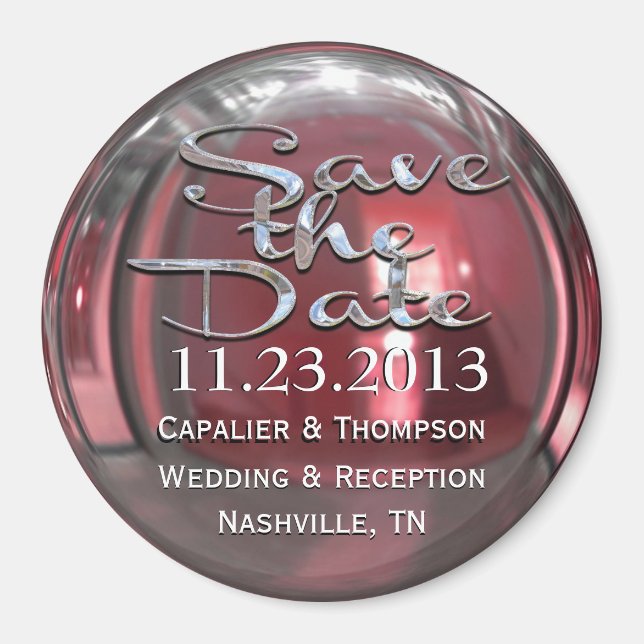 Glimmer Petal speichern Sie das Datum Magnet (Vorne)