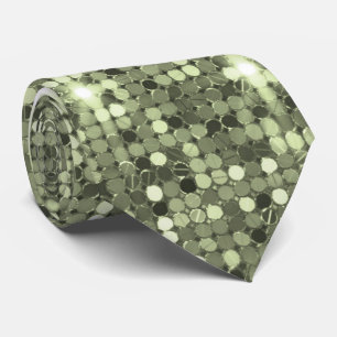Glimmering Olive Green Sequin Sparkle Neck Tie Krawatte
