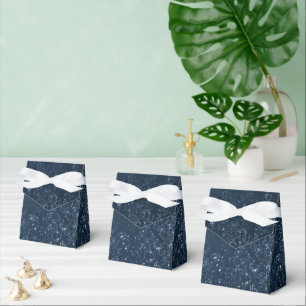 Glimmernde Navy Grunge Dark Blue Luxury Damask Geschenkschachtel