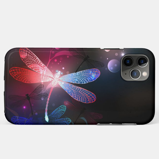 Glimmerne Rote Libelle Case-Mate iPhone Hülle (Rückseite (Horizontal))