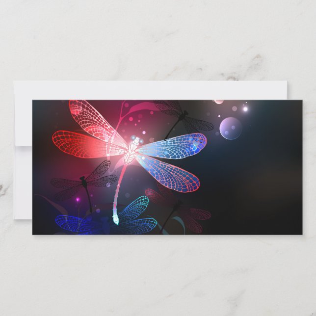 Glimmerne Rote Libelle Dankeskarte (Vorderseite)