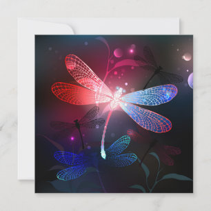 Glimmerne Rote Libelle Feiertagskarte