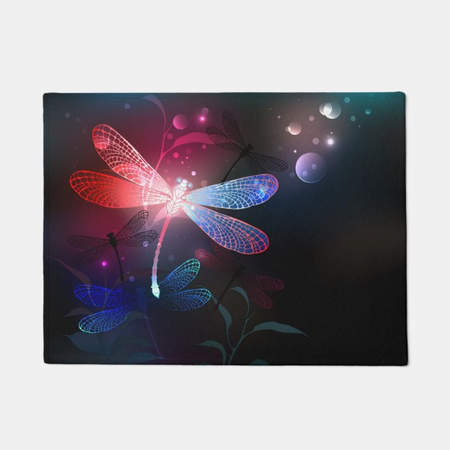 Glimmerne Rote Libelle Fußmatte (Vorderseite)