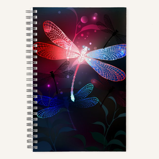 Glimmerne Rote Libelle Notizbuch (Vorderseite)