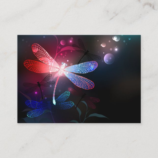 Glimmerne Rote Libelle Platzkarte (Vorderseite)