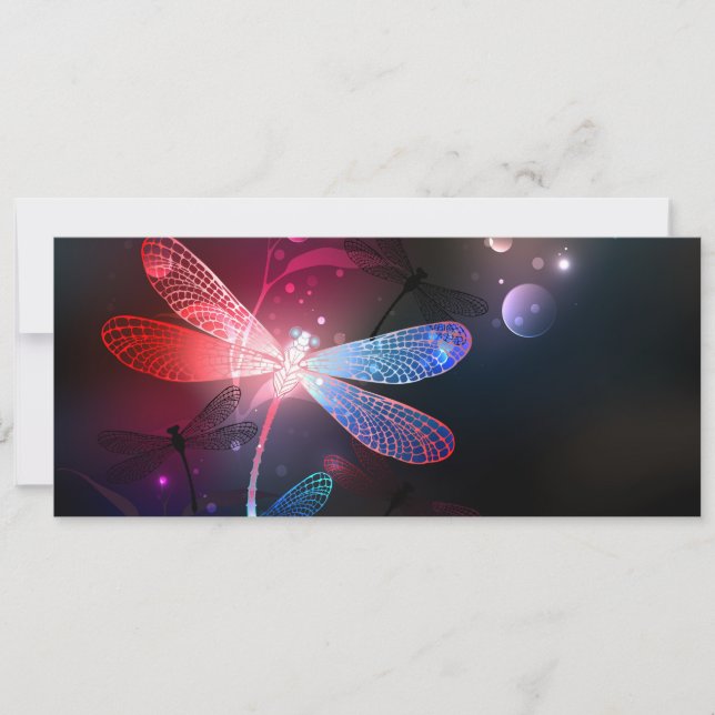 Glimmerne Rote Libelle Save The Date (Vorderseite)