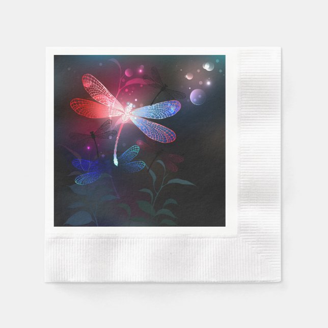 Glimmerne Rote Libelle Serviette (Vorderseite)