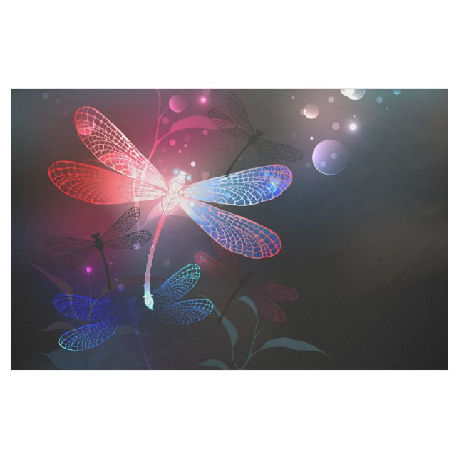 Glimmerne Rote Libelle Stoff (Yard (91,4 cm))