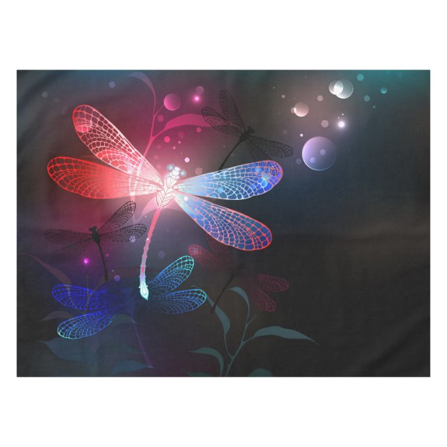 Glimmerne Rote Libelle Tischdecke (Vorderseite (Horizontal))