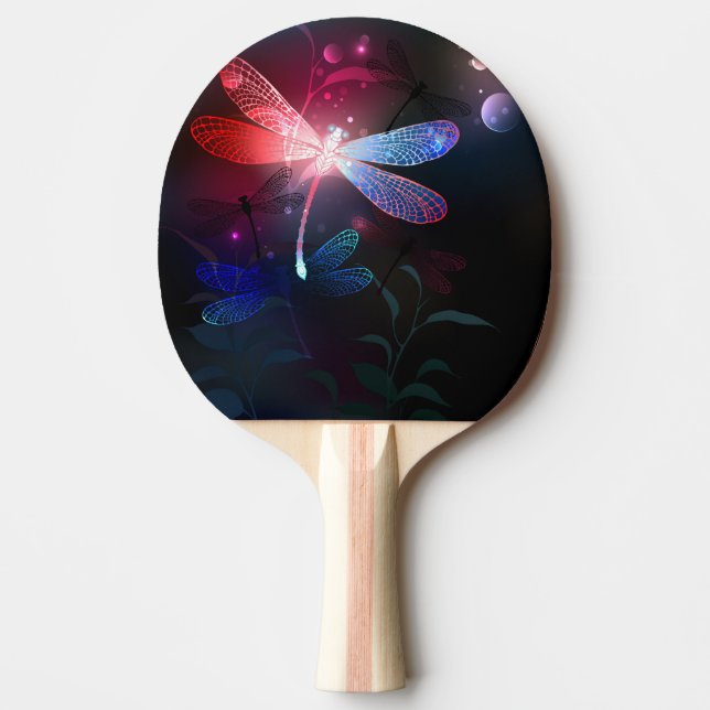 Glimmerne Rote Libelle Tischtennis Schläger (Vorderseite)