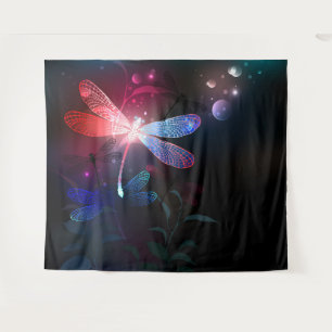 Glimmerne Rote Libelle Wandteppich