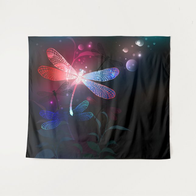 Glimmerne Rote Libelle Wandteppich (Vorderseite (Horizontal))