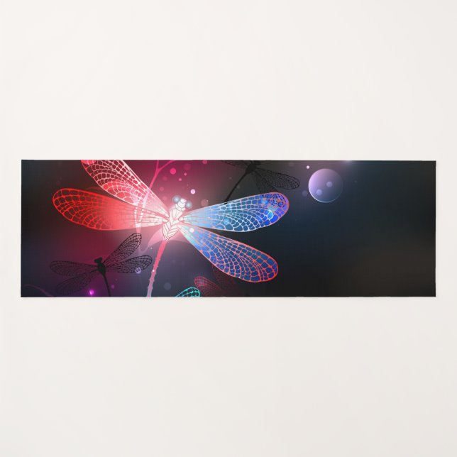 Glimmerne Rote Libelle Yogamatte (Vorderseite (Horizontal))