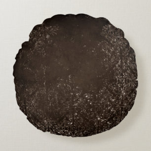 Glimmery Bronze Grunge   Rich Brown Glam Damask Rundes Kissen