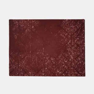 Glimmery Henna Grunge   Rich Blood Red Glam Damask Fußmatte