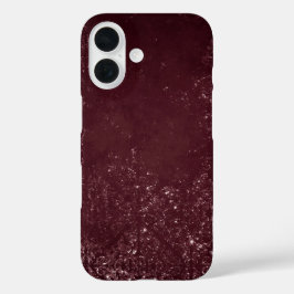 Glimmery Wine Grunge | Sangria Bordeaux Damask iPhone 16 Hülle