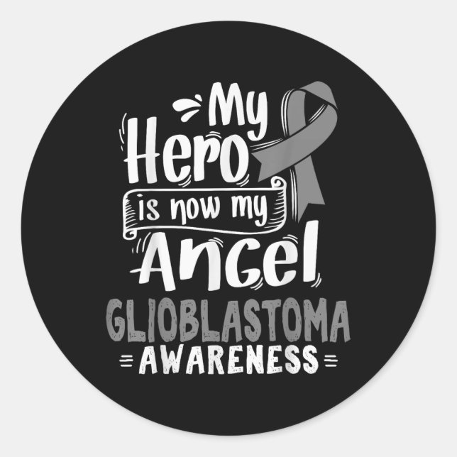 Glioblastoma Multiforme Awareness T-Shirt - Gray R Runder Aufkleber (Vorderseite)