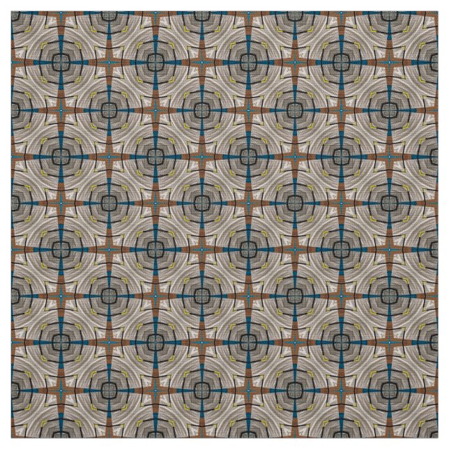 Glitch2 Aquamarin-braune Möbelstoffe Stoff (Muster)