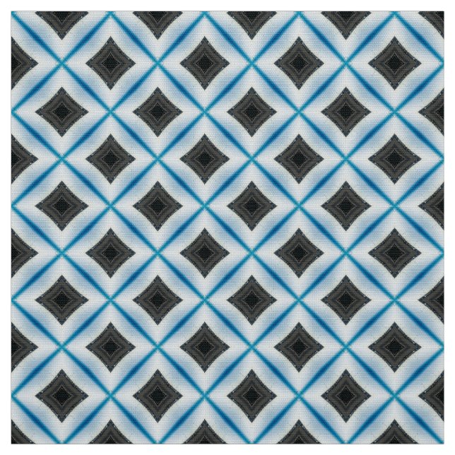 Glitch2 Blauer, grauer Fliesenstoff Stoff (Muster)