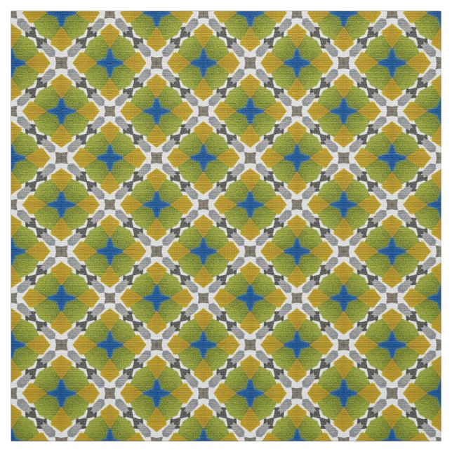 Glitch2 Blaues, weißes Muster Stoff (Muster)