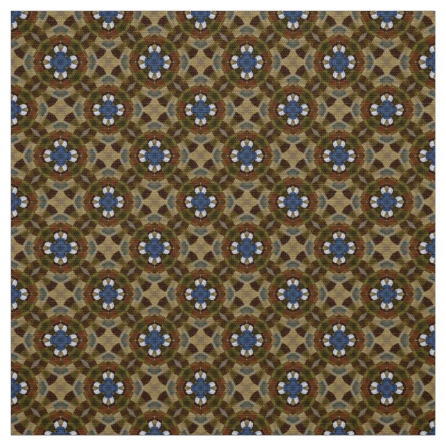 Glitch2 Brown White Blue Muster Stoff (Muster)