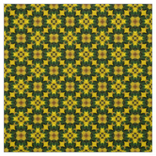 Glitch2 Fleur verte jaune Tissu de serre