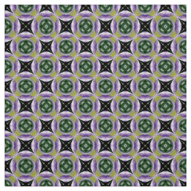 Glitch2 Kreis Stern grüne graue Fliesen Gewebe Stoff (Muster)
