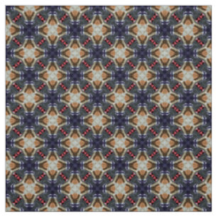 Glitch2 Mitternablau-Zyan-Fliesen-Fabric Stoff
