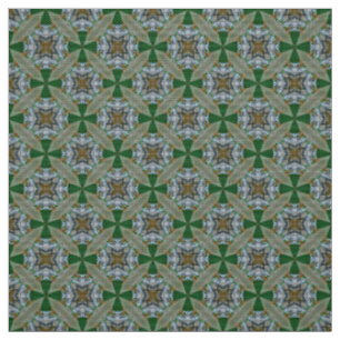 Glitch2 Motif floral vert tissu coton peigné