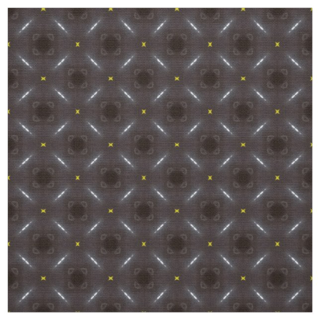 Glitch2 Schwarze Punkte gelbe Sterne Muster Stoff (Muster)