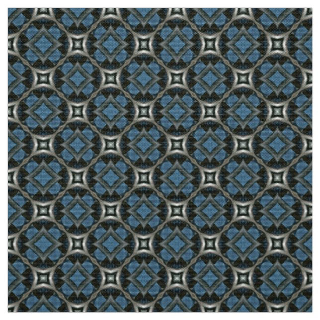 Glitch2 Tissu de mobilier gris et bleu (Échantillon)