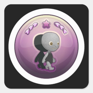 Glitch Achievement - Stalker - nicht undurchsichti Quadratischer Aufkleber