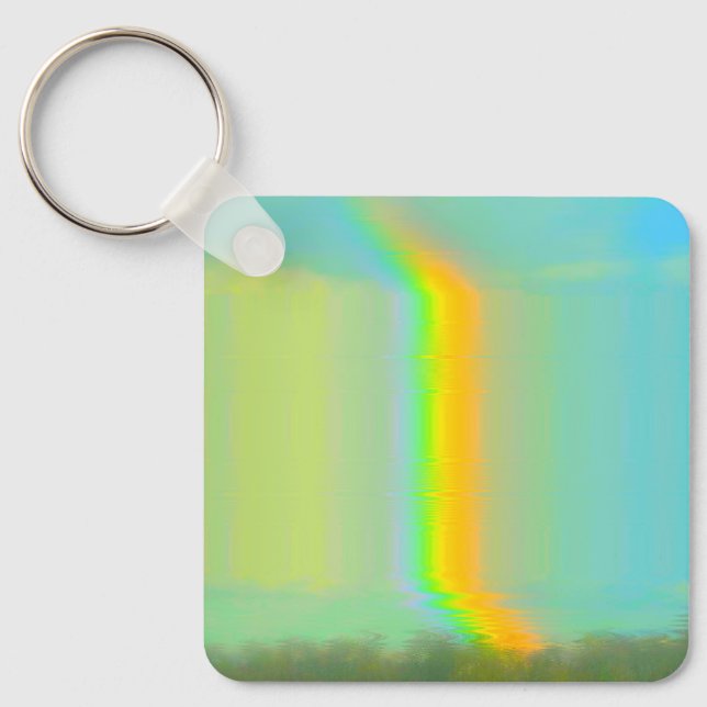 Glitch Aesthetic Rainbow Dream Schlüsselanhänger (Vorderseite)