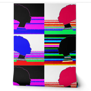 Glitch Afro Profile – Pop Art Wallpaper Tapete