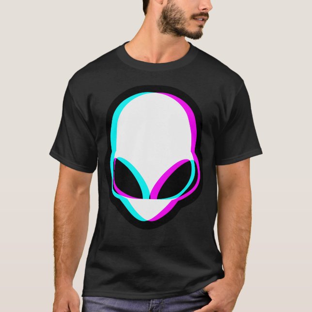 Glitch Alien Head T-Shirt (Vorderseite)