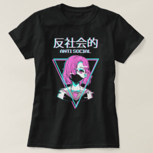 Glitch Anime Anti-Sozial-Ästhetik T-Shirt