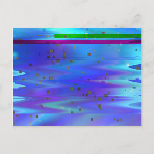 Glitch Art Pixels Vaporwave Ästhetischer analoger  Postkarte
