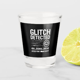GLITCH ERKANNT - Beschädigte Signalübertragung Schnapsglas