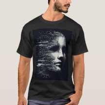 Glitch Essence - Abstraktes digitales Portrait-T-S