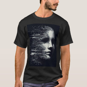 Glitch Essence - Abstraktes digitales Portrait-T-S T-Shirt