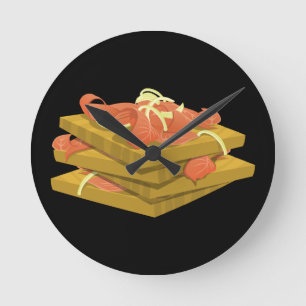 Glitch Food lotsa lox Runde Wanduhr