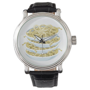 Glitch Food schlichte Nudeln Armbanduhr