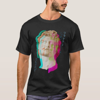 Glitch Griechische Statue Wave Synthwave Vaporwave T-Shirt