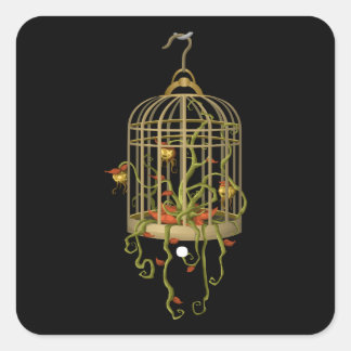 Glitch Möbel Deckendeko Vogelkäfig Quadratischer Aufkleber
