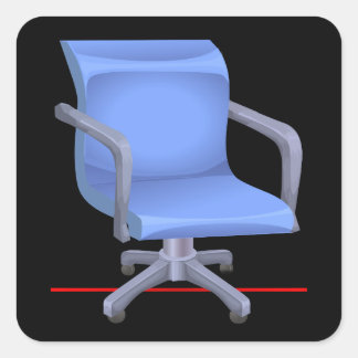 Glitch Möbel officechair officechair blueplast Quadratischer Aufkleber