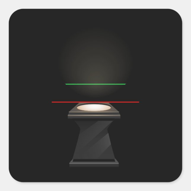 Glitch Möbel sichtbare Spotlight-Sockel Quadratischer Aufkleber (Vorderseite)